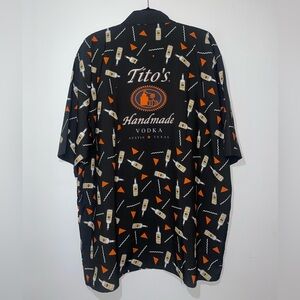 Tito's Handmade Vodka Black and Orange Men's Casual Shirt